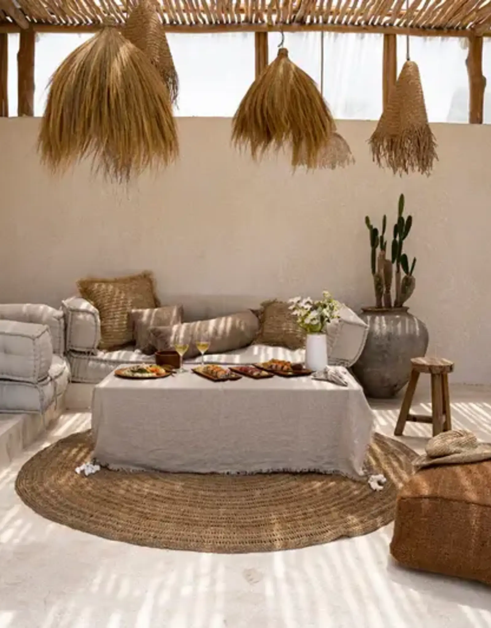 Bazar Bizar Tafelkleed - Linnen beige 150x150cm