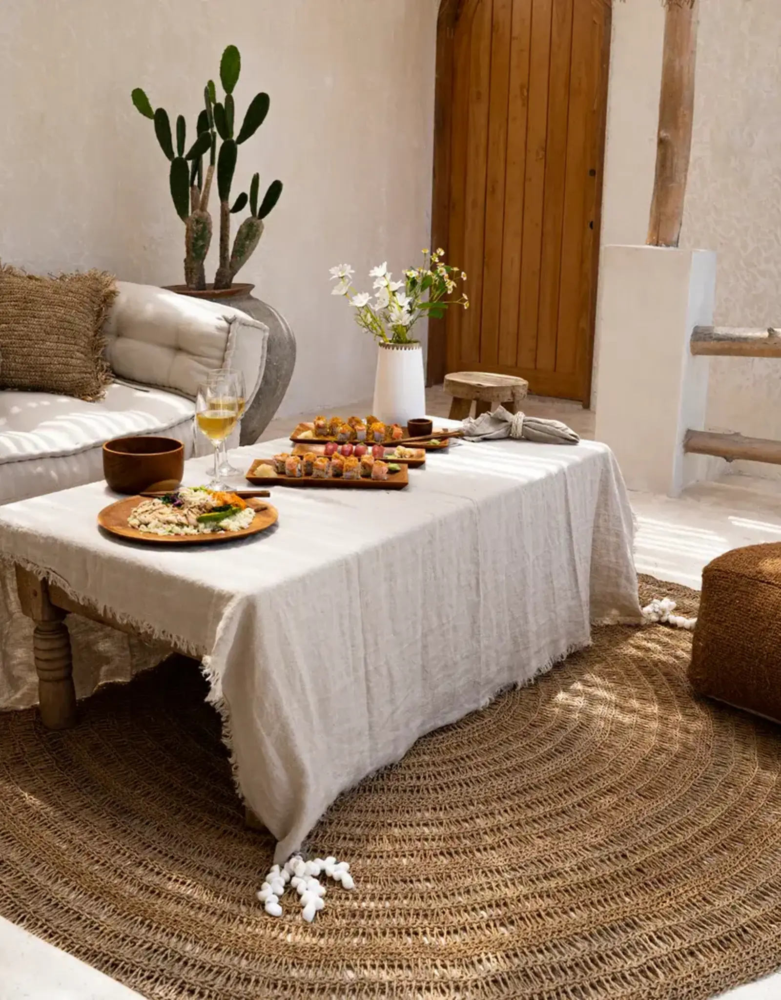 Bazar Bizar Tafelkleed - Linnen beige 180x300 cm