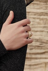 Ania Haie Ring - Adjust  sparkle crossover - goud