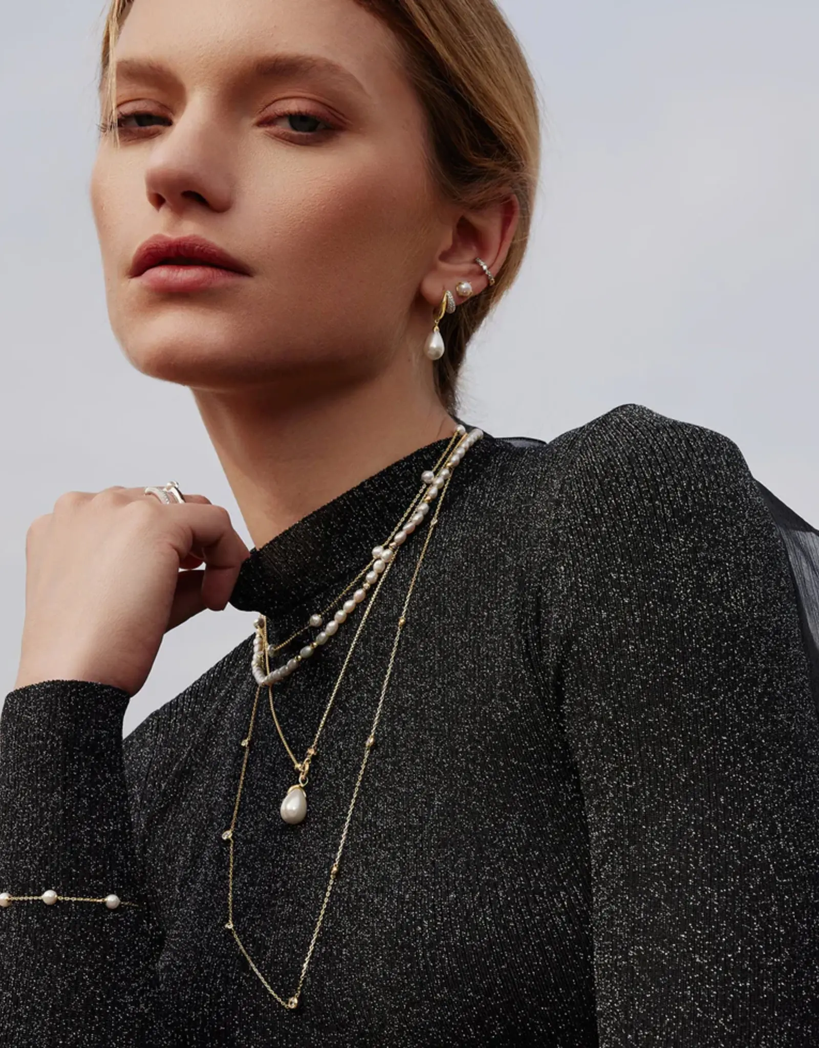 Ania Haie Oorbellen - Sparkling duet mixed shell - goud