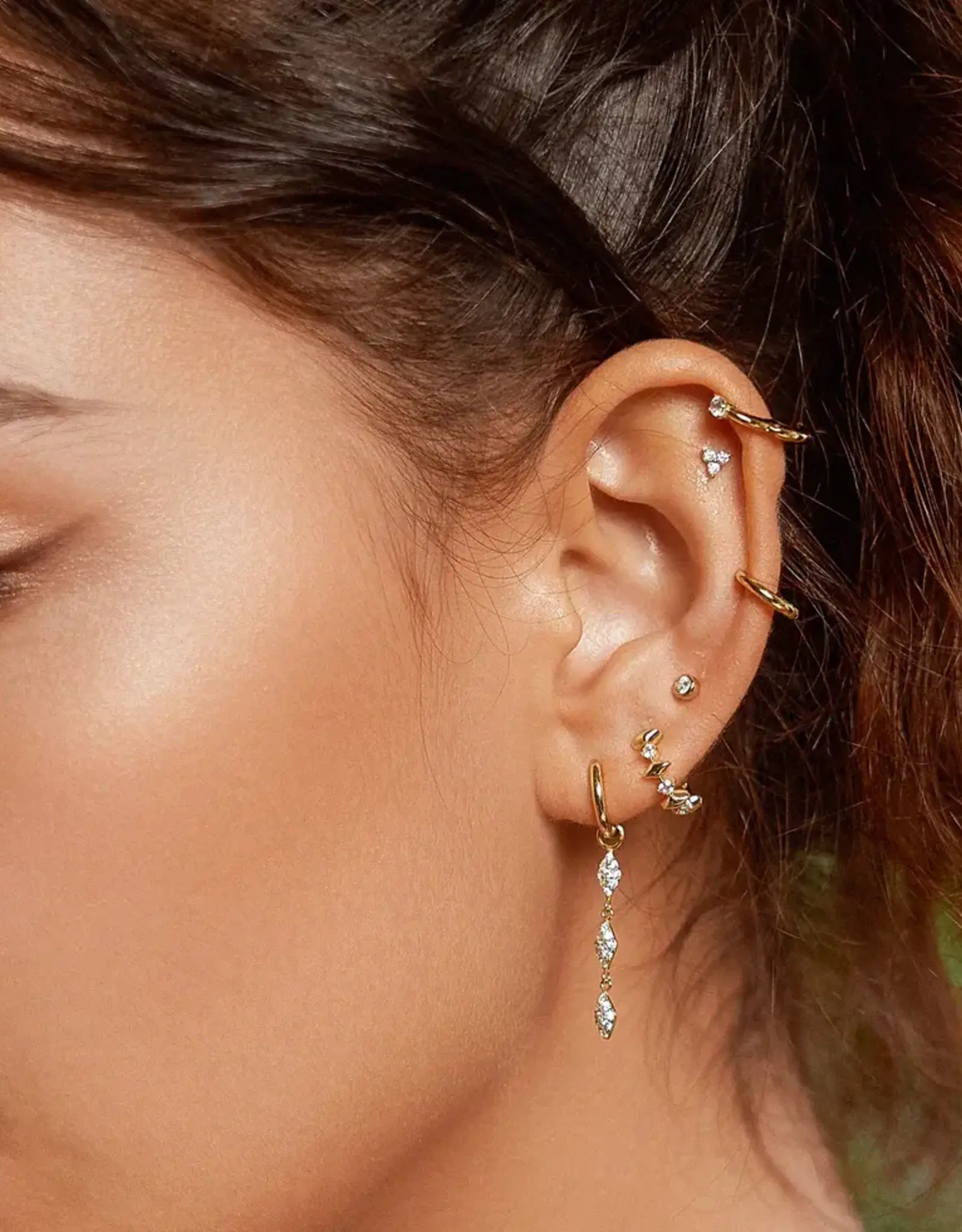 Ania Haie Oorbellen - Pave sparkle drop - goud