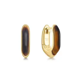 Ania Haie Oorbellen -  tiger eye huggie hoop - goud