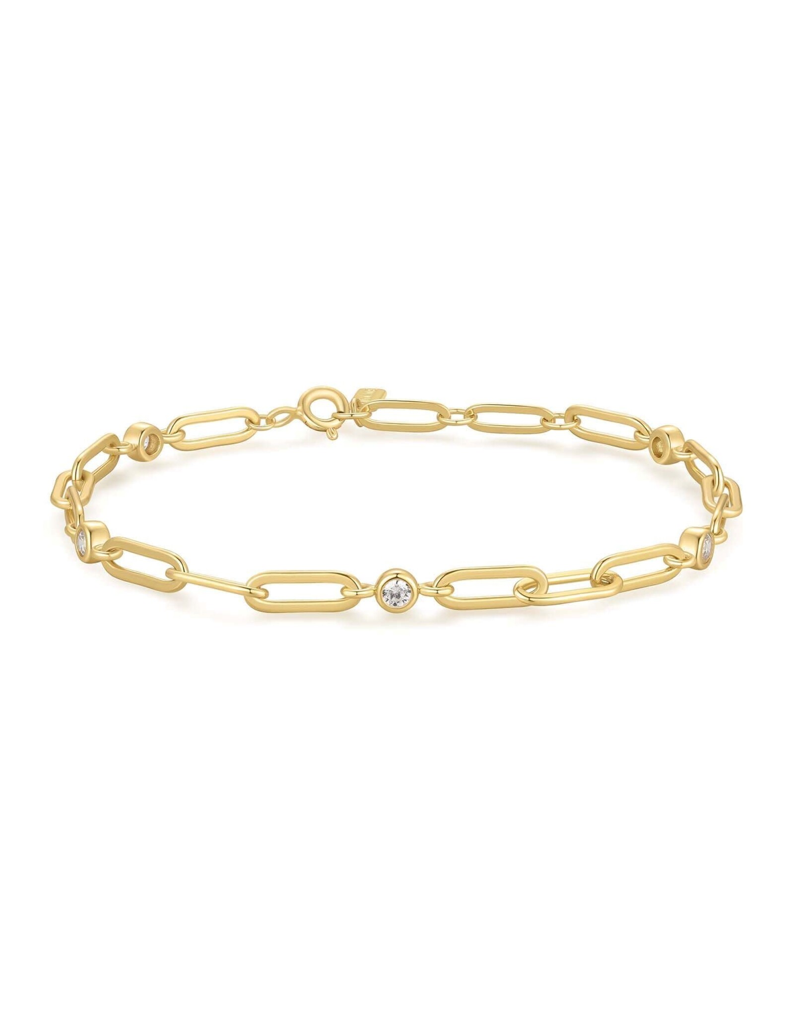 Ania Haie Armband - Bezel station paper clip chain - goud