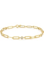 Ania Haie Armband - Bezel station paper clip chain - goud