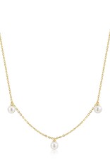 Ania Haie Ketting - Triple shell pearl station - goud