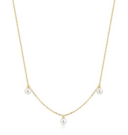 Ania Haie Ketting - Triple shell pearl station - goud