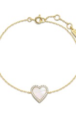 Ania Haie Armband - Mother pearl  halo heart - goud