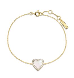 Ania Haie Armband - Mother pearl  halo heart - goud