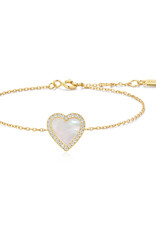 Ania Haie Armband - Mother pearl  halo heart - goud