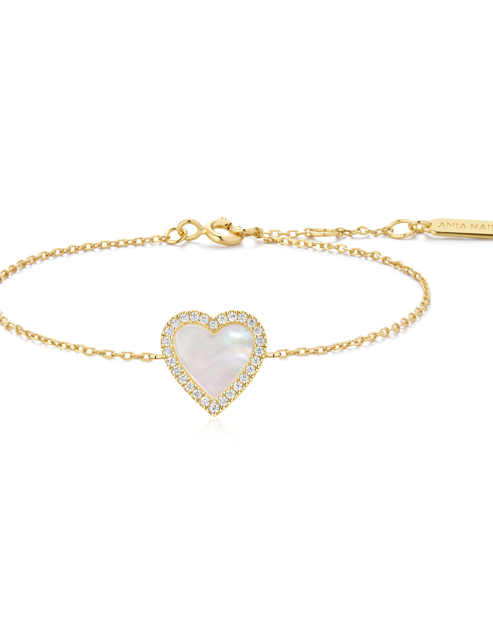 Ania Haie Armband - Mother pearl  halo heart - goud
