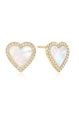 Ania Haie Oorbellen - Mother pearl halo heart stud - goud