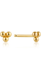 Ania Haie Oorbellen - Modern triple ball stud - gold