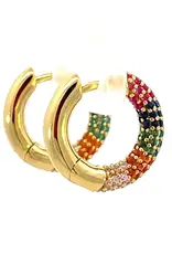 Ania Haie Oorbellen - Huggie rainbow - goud