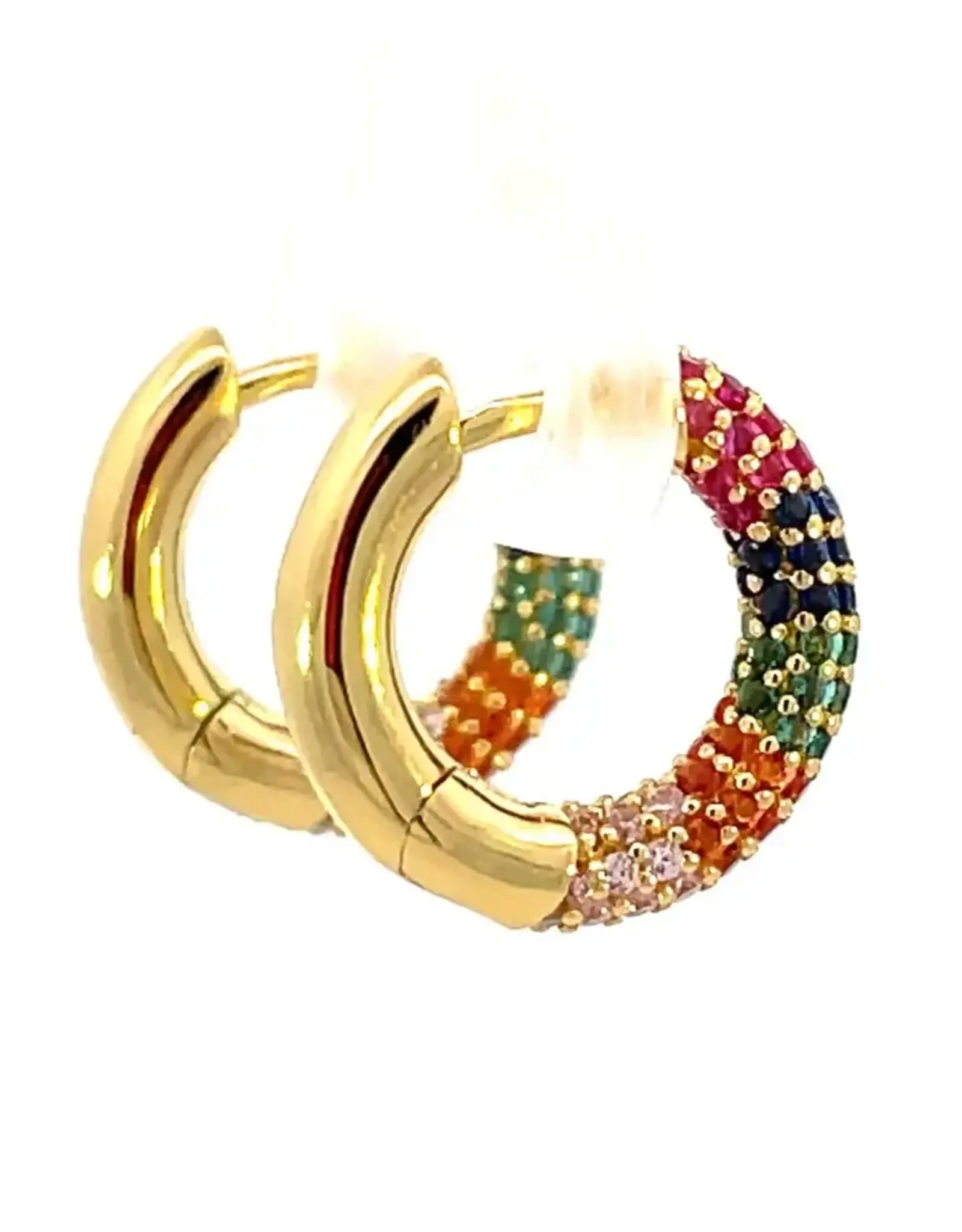 Ania Haie Oorbellen - Huggie rainbow - goud