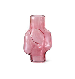 HKliving Vaas - Gleam Glass roze L