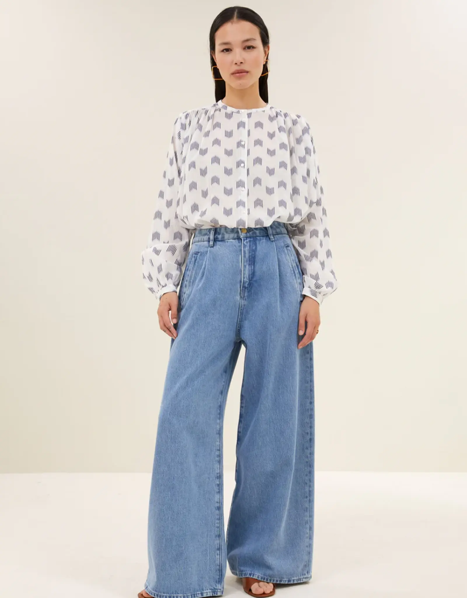 By-bar Blouse - Nykla oase blauw