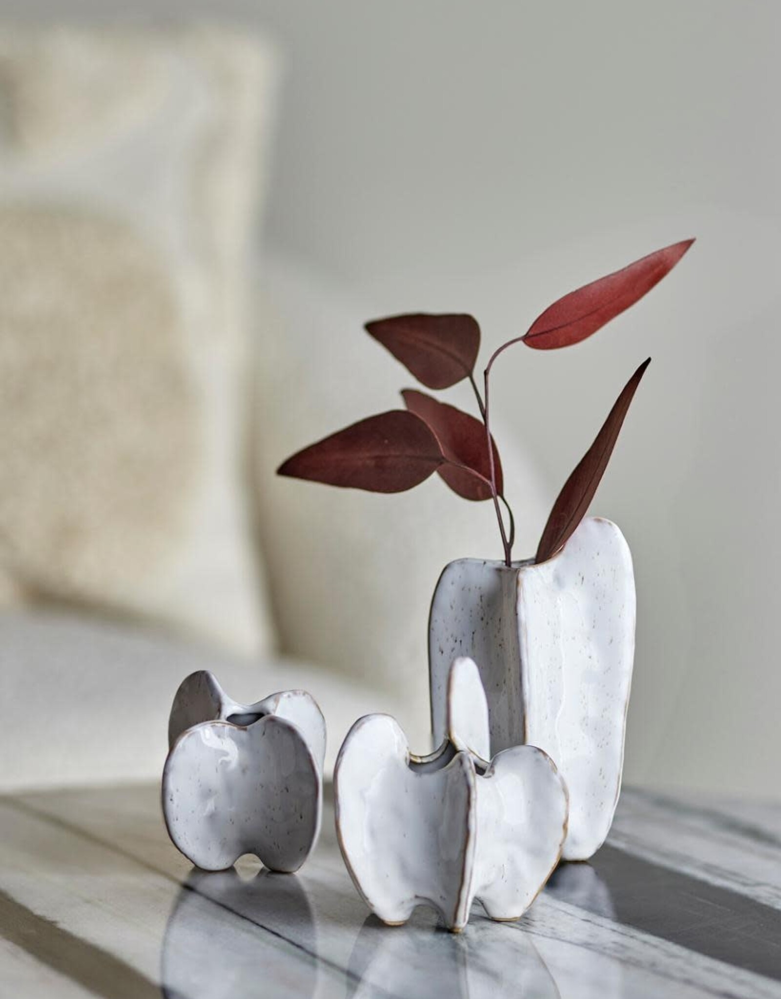 Bloomingville Vaas - Jayce, wit, aardewerk (set of 3)