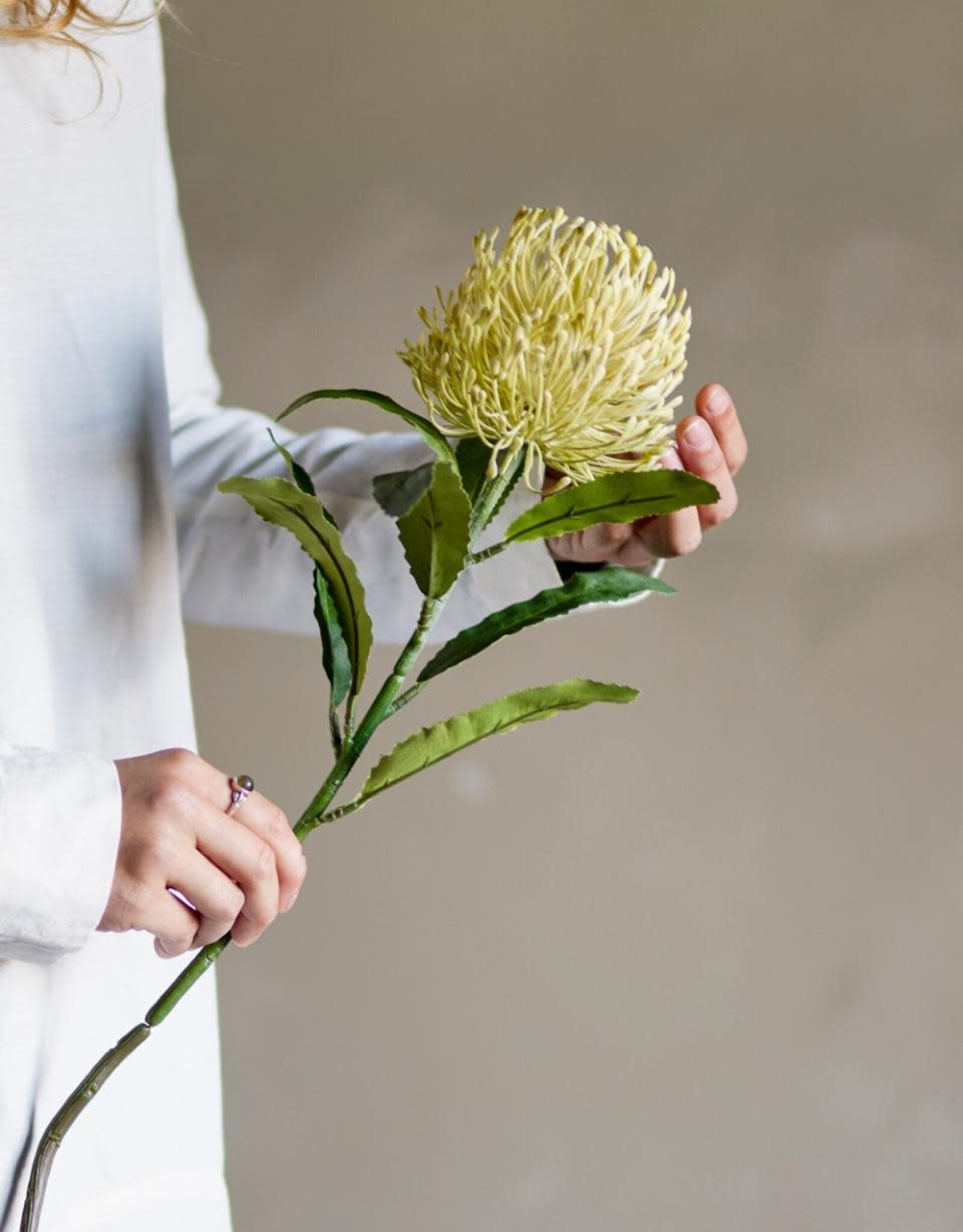 Bloomingville Kunstbloem - Naaldbloemstengel, geel,