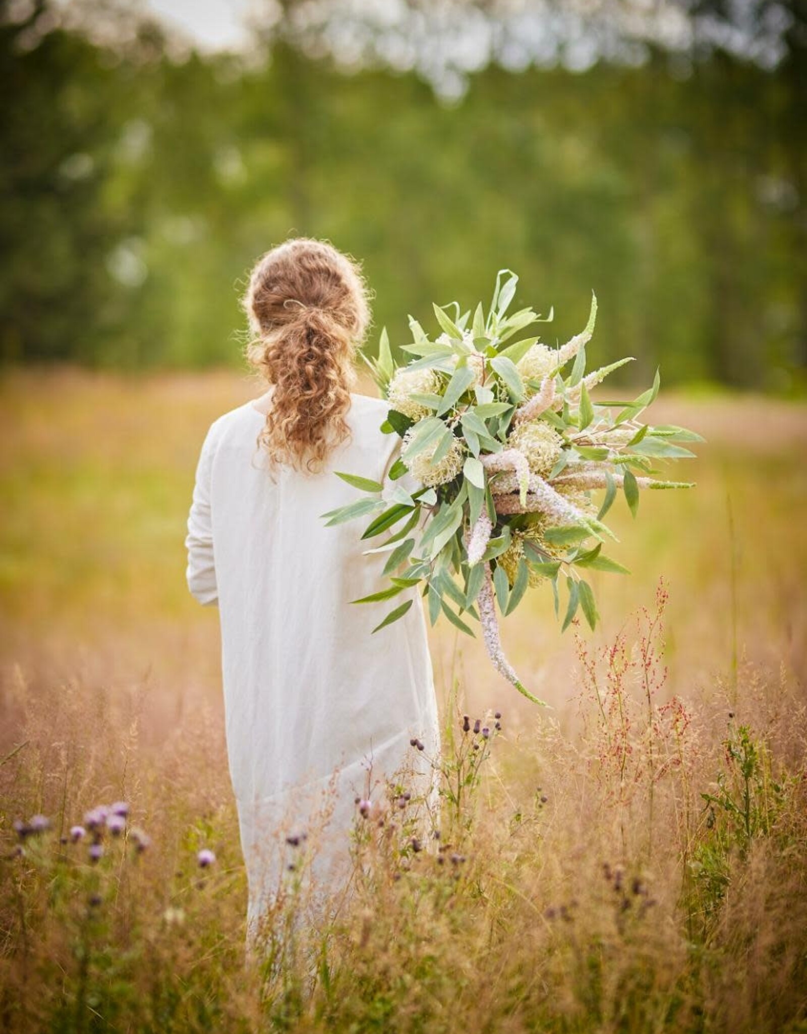 Bloomingville Kunstbloem - Naaldbloemstengel, geel,
