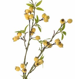 Bloomingville Kunstbloem - Meidoorntak geel