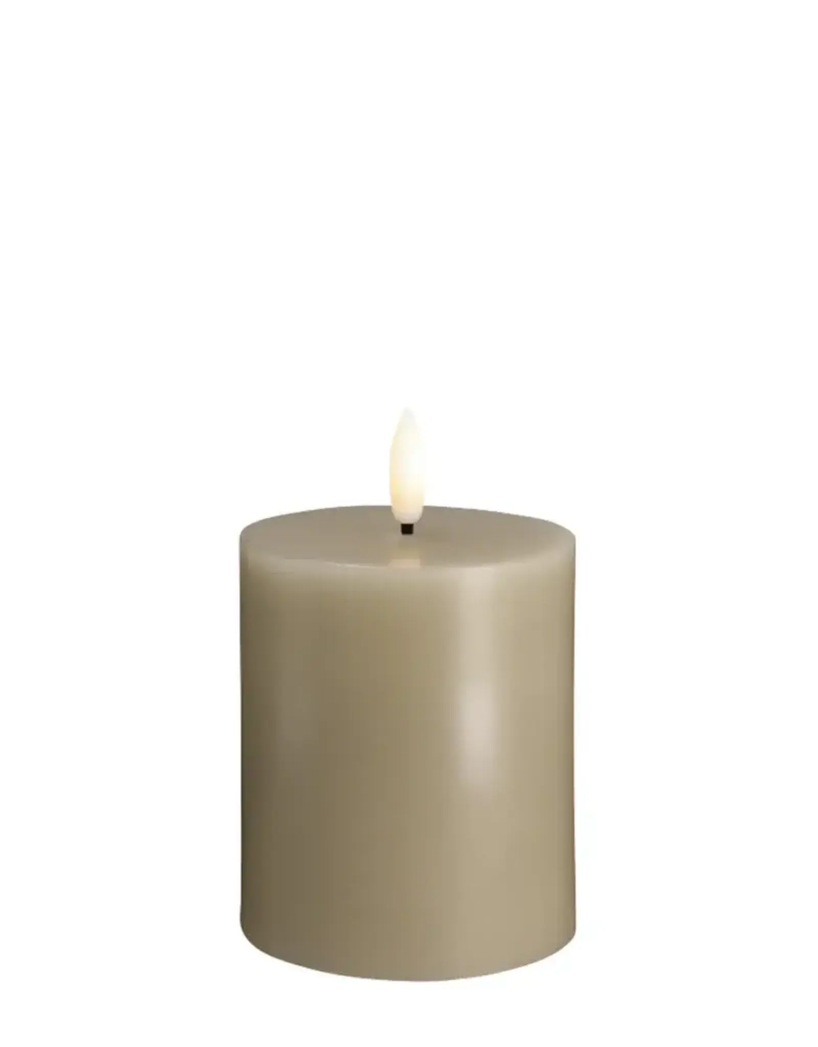 Moods&More LED pillar candle - Melted - grey 74x100