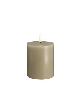 Moods&More LED pillar candle - Melted - grey 99x100