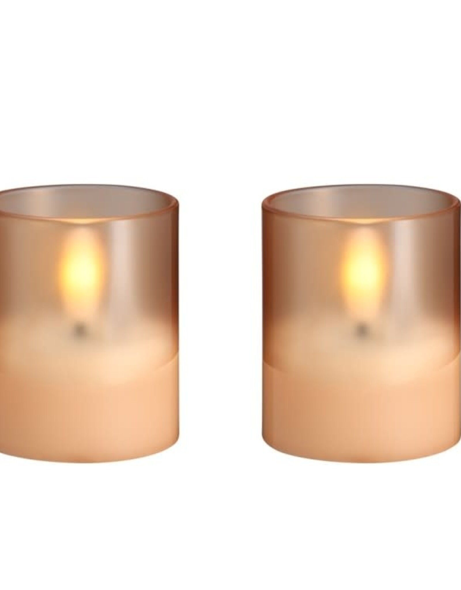 Moods&More LED - glass candle - hurricane - champagne 47x57