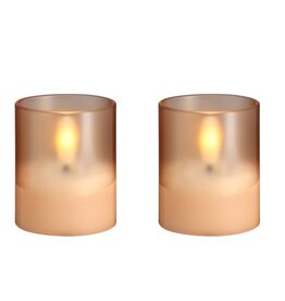 Moods&More LED - glass candle - hurricane - champagne 47x57