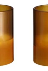 Moods&More LED - glass candle - hurricane - honey mustard 45x57