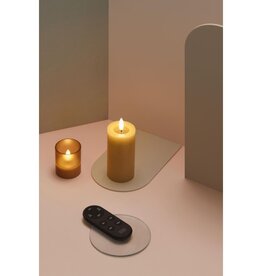 Moods&More LED - glass candle - hurricane - honey mustard 45x57