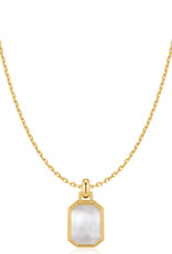 Ania Haie Ketting - Square Mother Of Pearl - goud