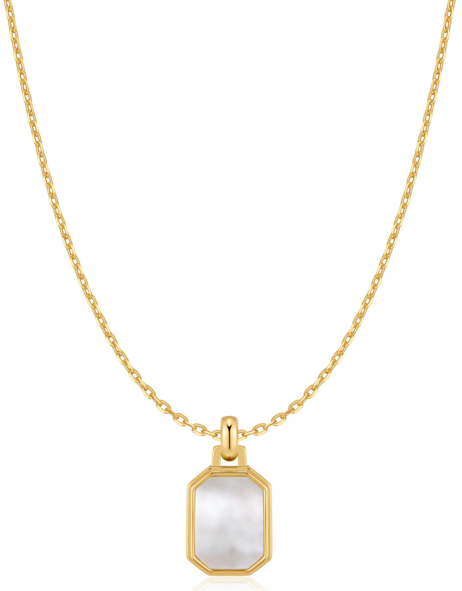 Ania Haie Ketting - Square Mother Of Pearl - goud
