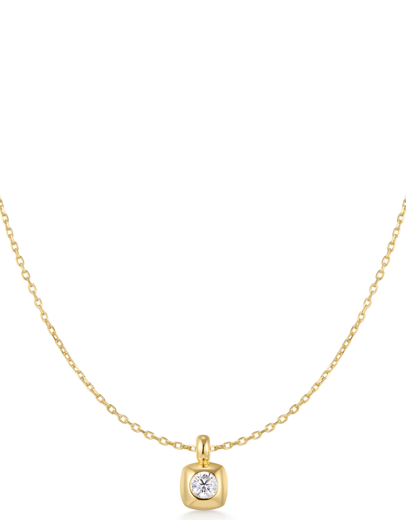 Ania Haie Ketting - Modern Bezel Set Solitaire -  goud