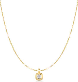 Ania Haie Ketting - Modern Bezel Set Solitaire -  goud