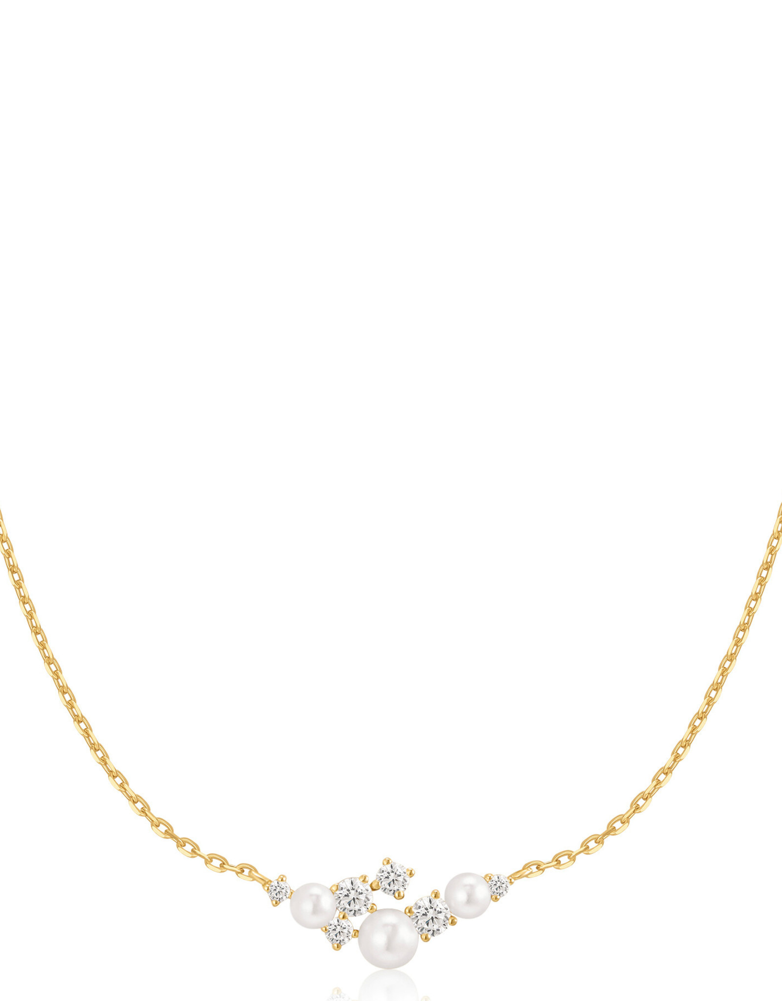 Ania Haie Ketting - Shell Pearl Cluster - goud