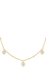 Ania Haie Ketting - Molten Bezel set Droplet Station - goud