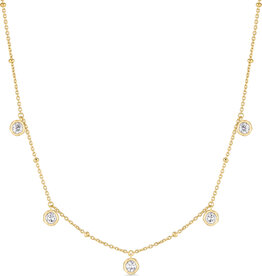 Ania Haie Ketting - Molten Bezel set Droplet Station - goud