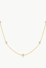 Ania Haie Ketting - Classic Bezel Set Station  - goud
