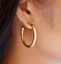 Ania Haie Oorbellen - Classic Tube Oversized Hoop  - goud