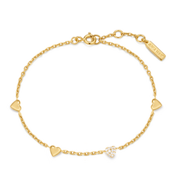 Ania Haie Armband - Pave Puffed Heart  - goud