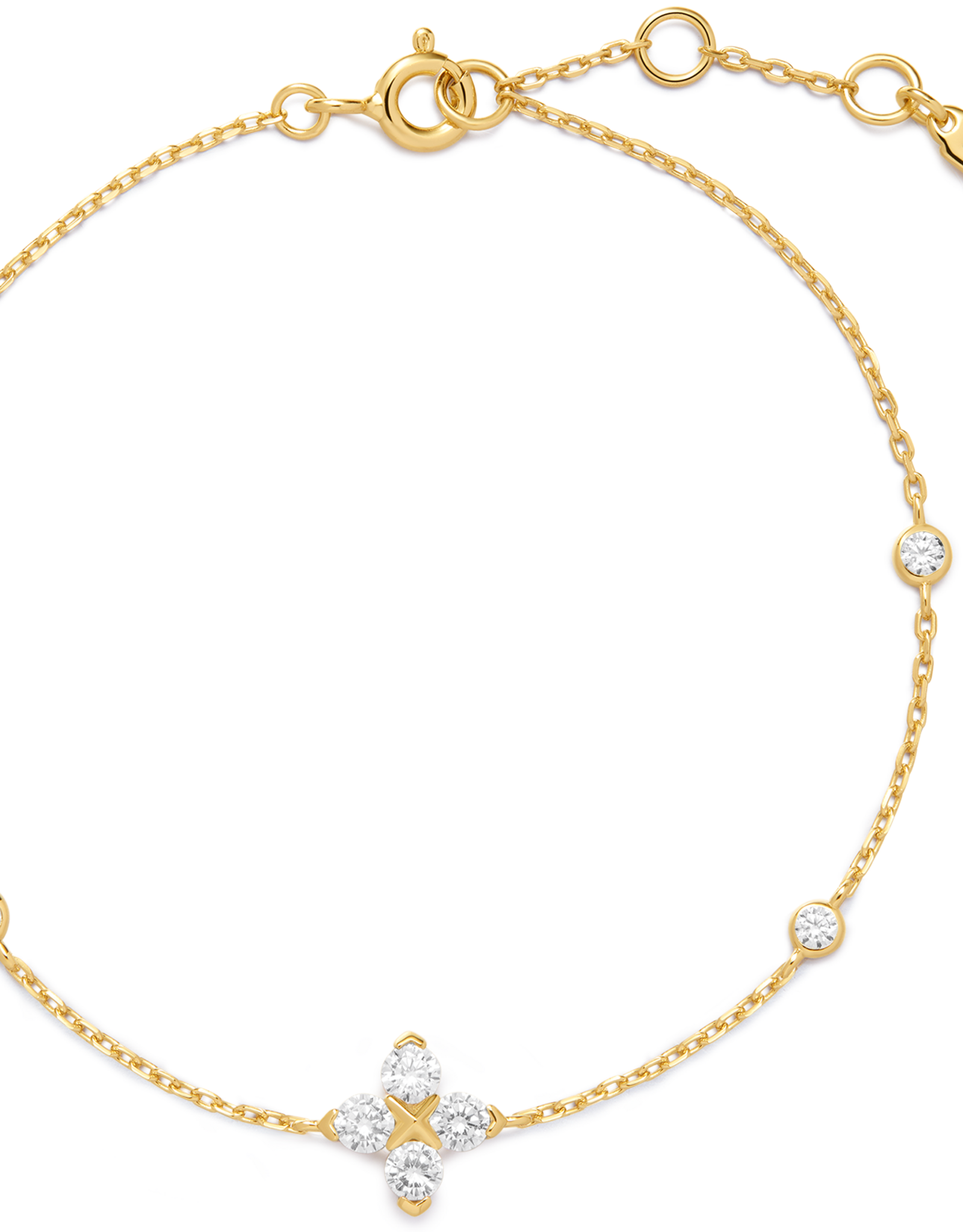 Ania Haie Armband - Sparkling Lucky Clover - goud