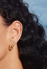 Ania Haie Oorbellen - Gold textured bezel stud