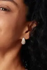 Ania Haie Orbellen - Gold pave shrimp stud hoop