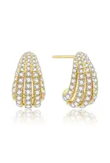 Ania Haie Orbellen - Gold pave shrimp stud hoop