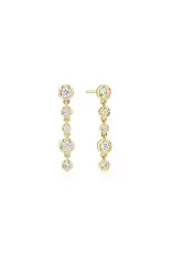 Ania Haie Oorbellen - Gold molten cascade bezel set drop stud