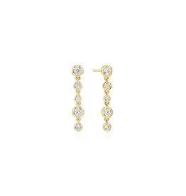 Ania Haie Oorbellen - Gold molten cascade bezel set drop stud