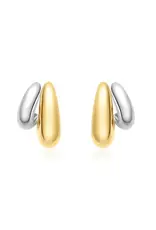 Ania Haie Oorbellen - Two tone dome stud hoop