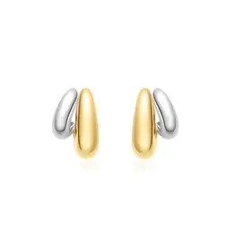 Ania Haie Oorbellen - Two tone dome stud hoop