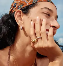 Ania Haie Oorbellen - Two tone sparkling stud hoop