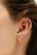 Ania Haie Oorbellen - Gold sunburst dangle stud